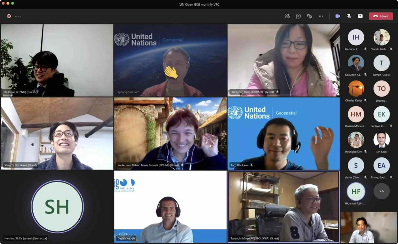 10月19日に行われたUN Open GIS Initiativeの月例会議